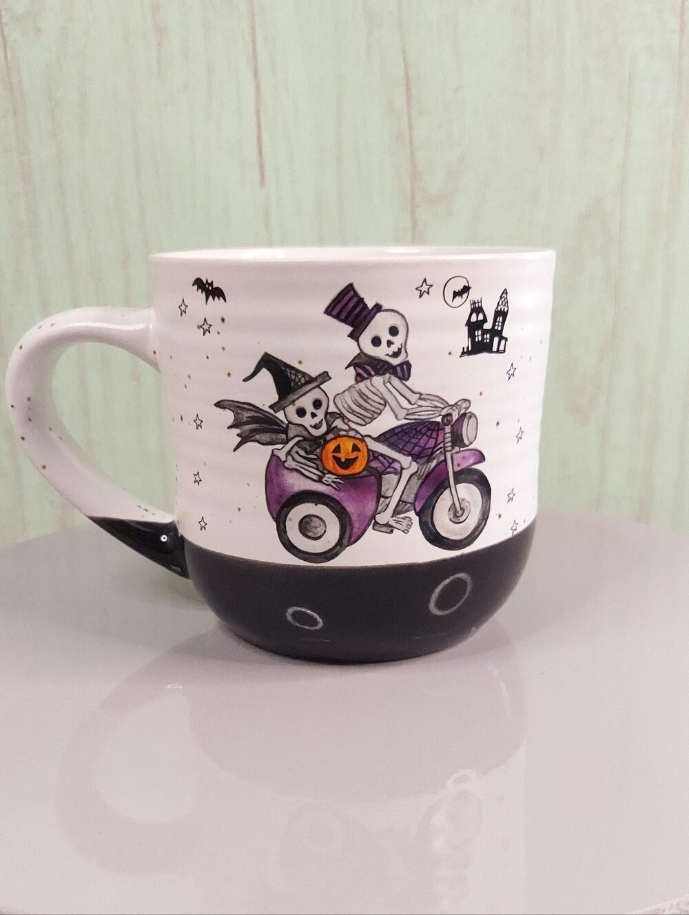 Cobwebs & Cauldrons Skeletons on a Motorcycle Coffee Mug